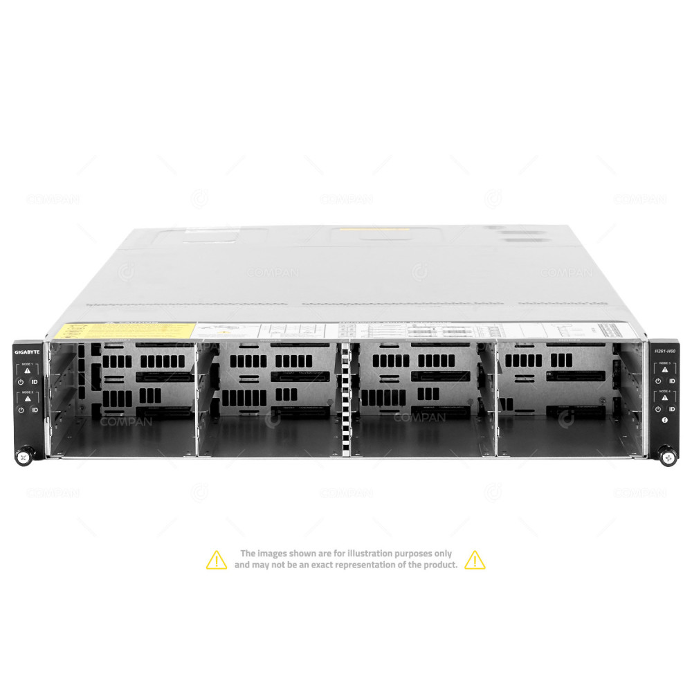 Gigabyte HDS H261-H60 12LFF 8x Xeon Gold 6148 512GB RAM 4x 3.84TB SSD Rails